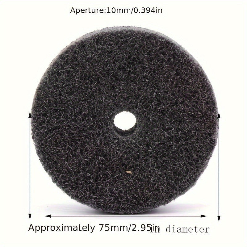 5 pieces of 3" Fiberglass Buffing Wheels with 3/8" Arbor Hole, Emery Grit Material, compatible with Angle Grinder Bench Buffers and Grinders