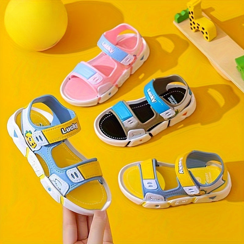 Kids' summer sandals with cute dinosaur design - comfortable and breathable for boys and girls, perfect for beach and casual wear