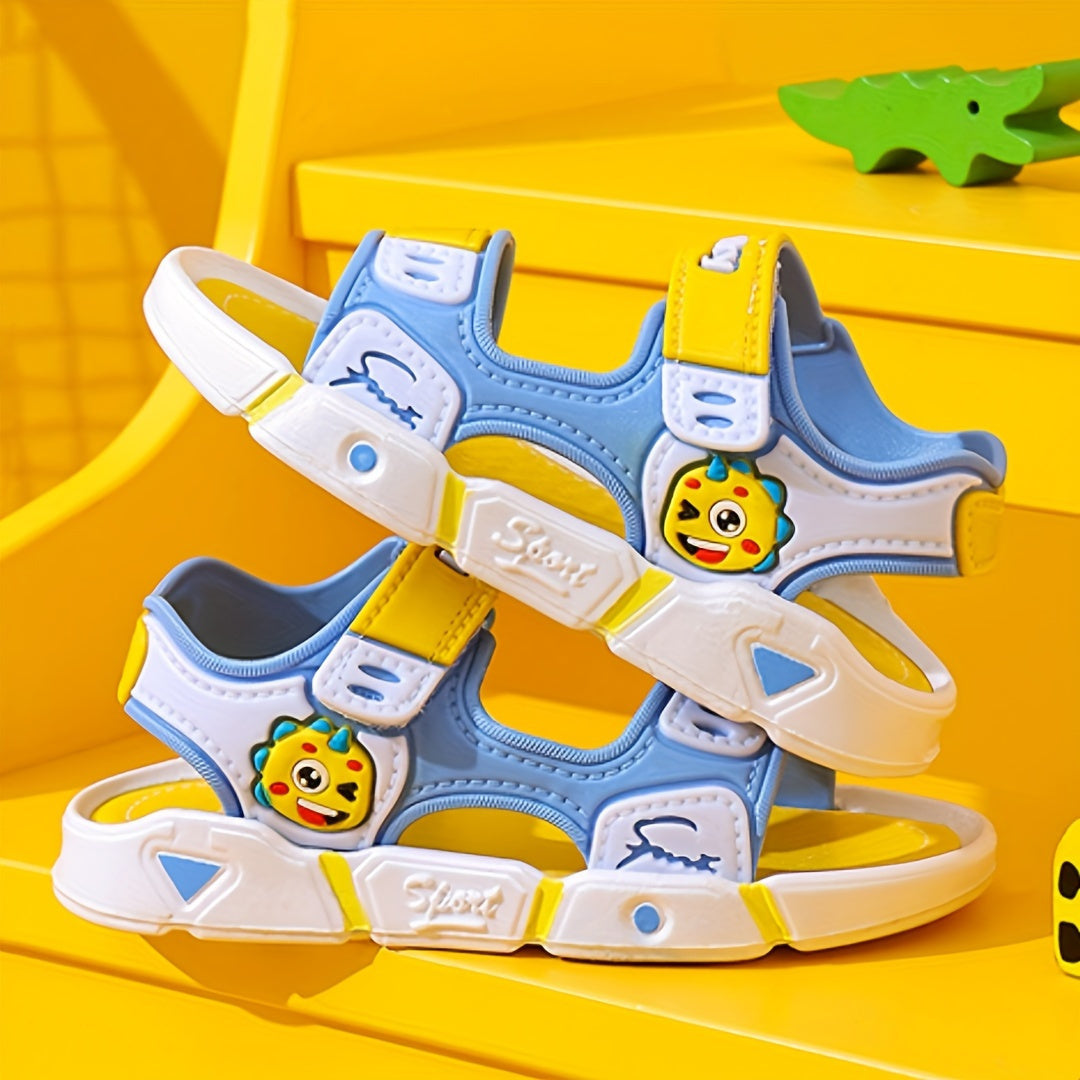 Kids' summer sandals with cute dinosaur design - comfortable and breathable for boys and girls, perfect for beach and casual wear