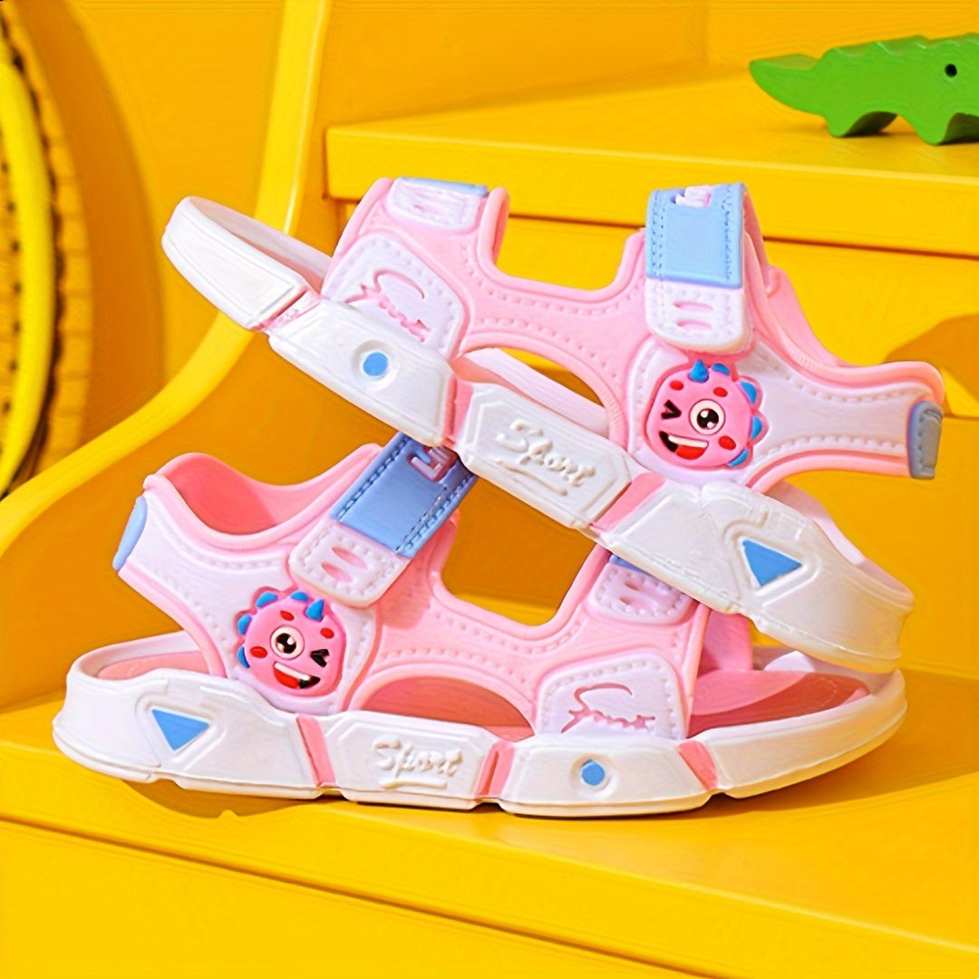 Kids' summer sandals with cute dinosaur design - comfortable and breathable for boys and girls, perfect for beach and casual wear