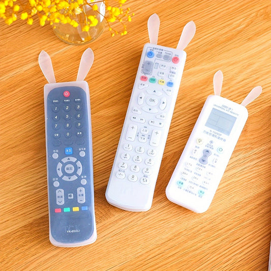 2023 Model Universal Silicone Remote Control Cover with Rabbit Ear Design, Dustproof and Compatible with 18 Devices.