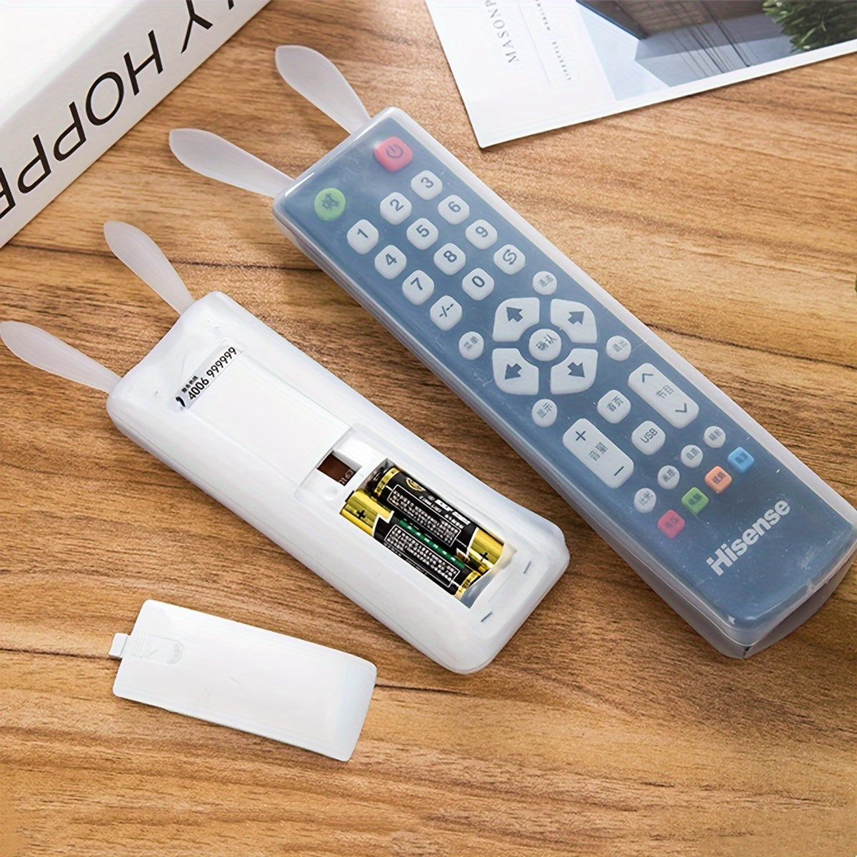 2023 Model Universal Silicone Remote Control Cover with Rabbit Ear Design, Dustproof and Compatible with 18 Devices.