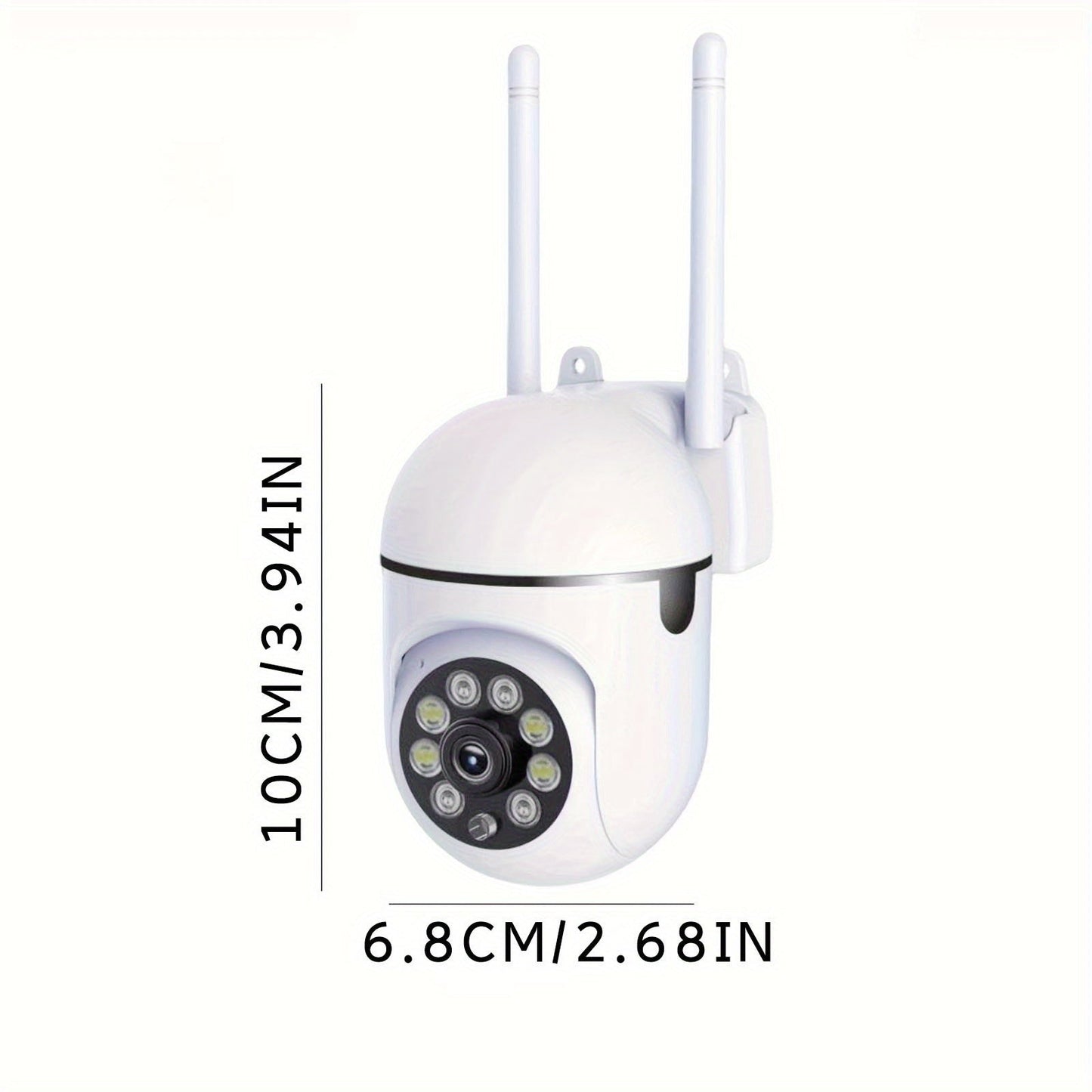 Two sets of outdoor security cameras featuring wireless IP technology for home protection. Includes floodlight with motion detection powered by artificial intelligence, two-way audio, infrared night vision capability, and video surveillance functionality.