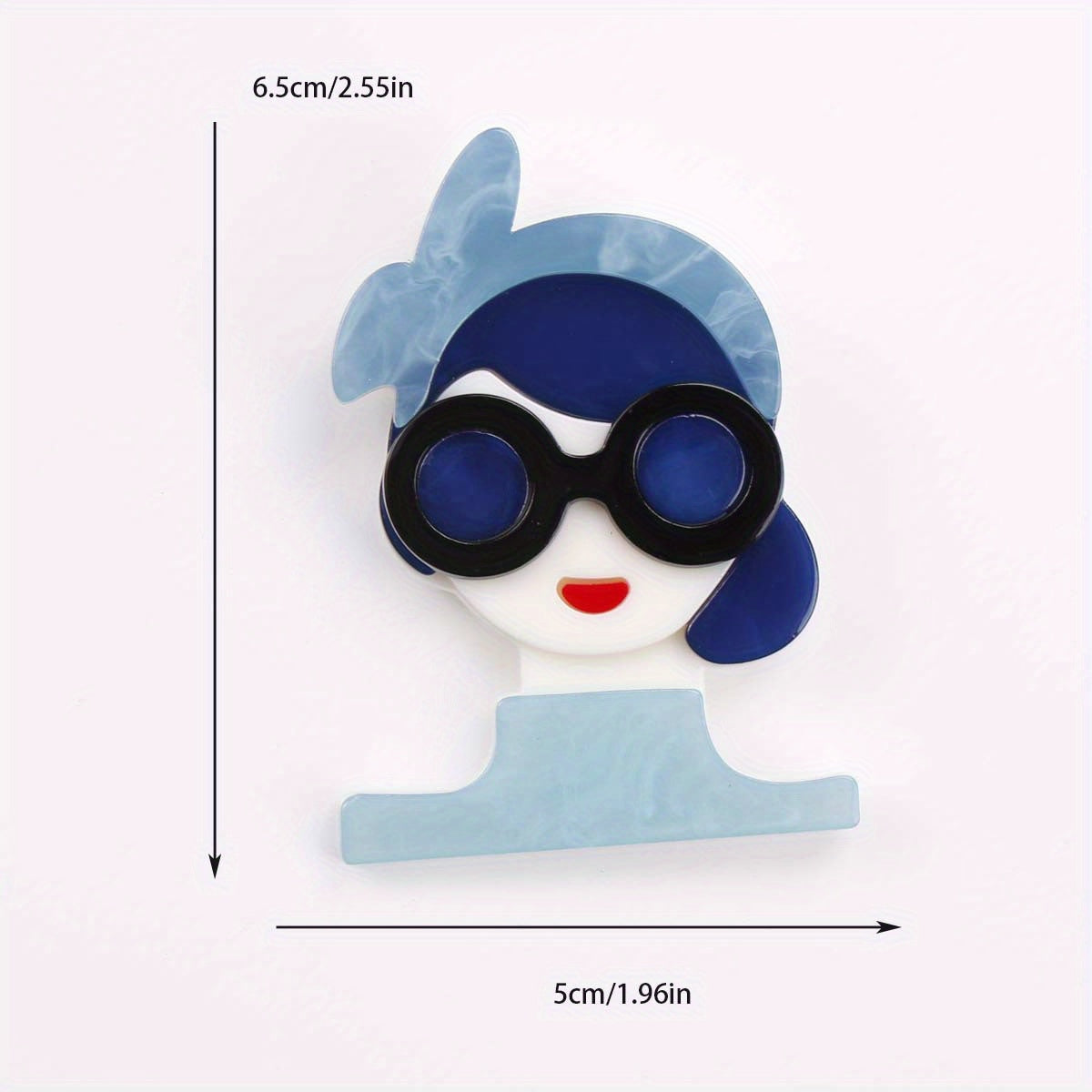 Cartoon-Inspired Chic Acrylic Girl Brooch - Luxe Punk Style with Rhinestone & Enamel Finish. Unique Winter Fashion Accessory in Irregular Shape, Cartoon Theme design. Perfect for Punk and Luxury Styles.