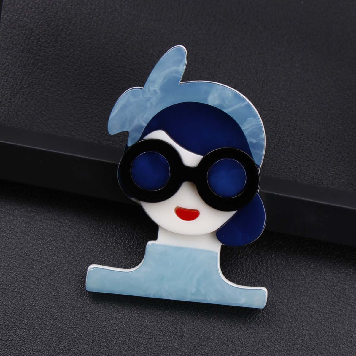 Cartoon-Inspired Chic Acrylic Girl Brooch - Luxe Punk Style with Rhinestone & Enamel Finish. Unique Winter Fashion Accessory in Irregular Shape, Cartoon Theme design. Perfect for Punk and Luxury Styles.