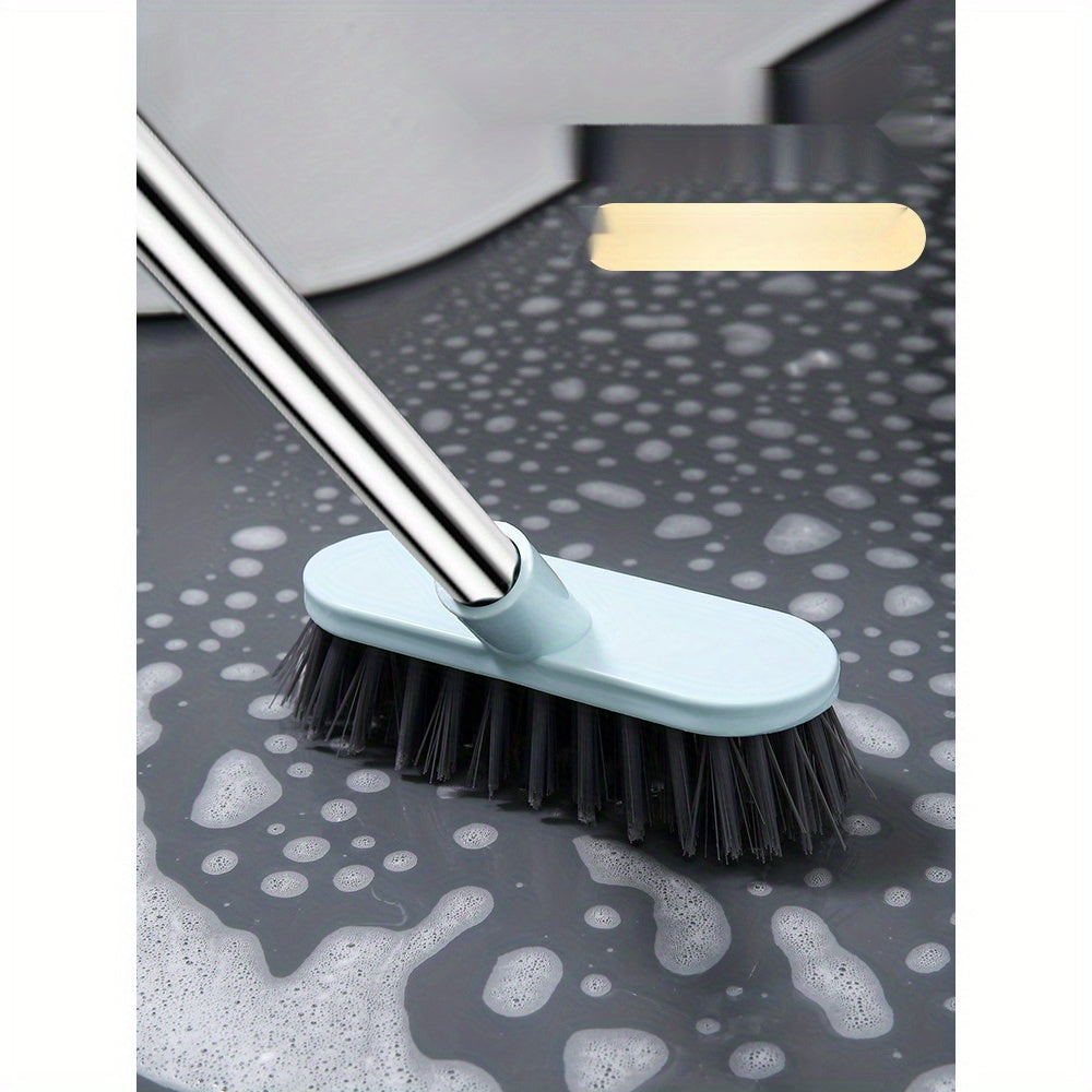 '- Description: This bathroom floor brush features a durable long handle and hard bristles, making it ideal for cleaning toilets and floors. The no dead angle design ensures thorough cleaning of both toilet and ceramic tiles. Perfect for manual tile