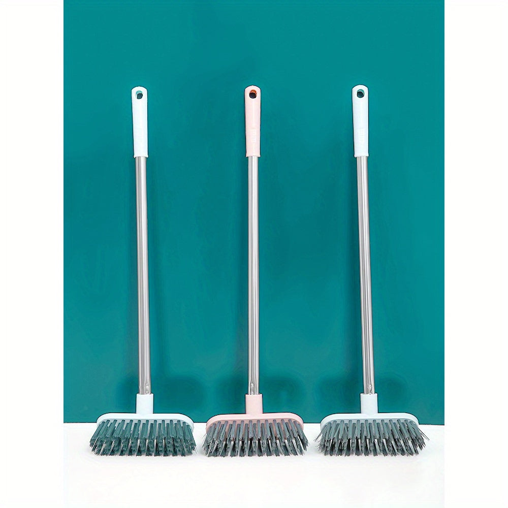 '- Description: This bathroom floor brush features a durable long handle and hard bristles, making it ideal for cleaning toilets and floors. The no dead angle design ensures thorough cleaning of both toilet and ceramic tiles. Perfect for manual tile