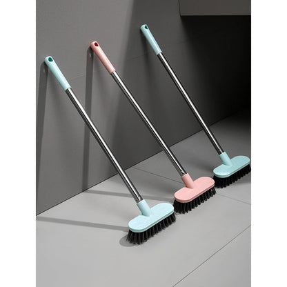 '- Description: This bathroom floor brush features a durable long handle and hard bristles, making it ideal for cleaning toilets and floors. The no dead angle design ensures thorough cleaning of both toilet and ceramic tiles. Perfect for manual tile