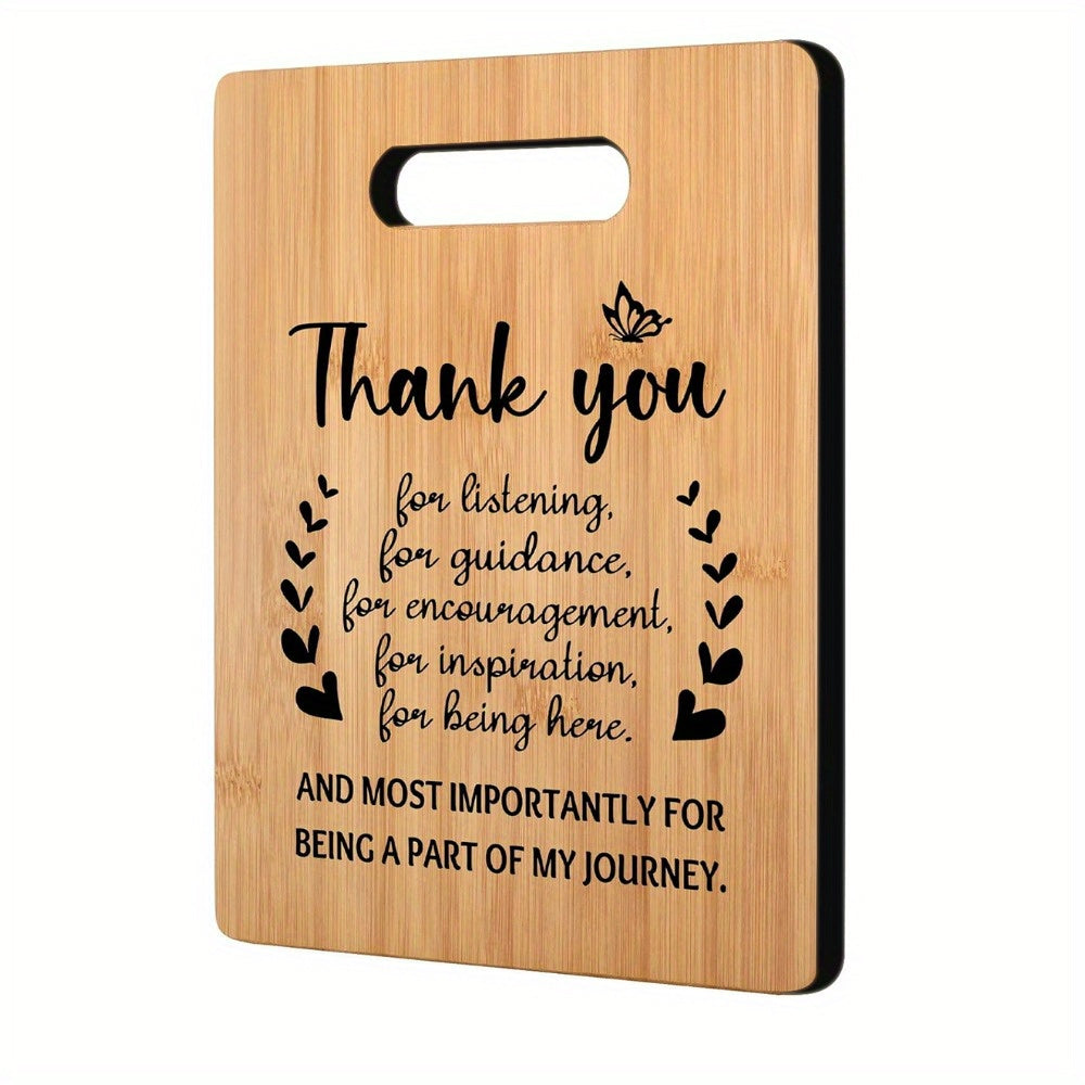 Express your gratitude with a thoughtful bamboo cutting board featuring warm words - the perfect thank you gift for women. Ideal for coworkers, friends, nurses, teachers, and as a graduation or bridal shower token of appreciation. Purchase in bulk for