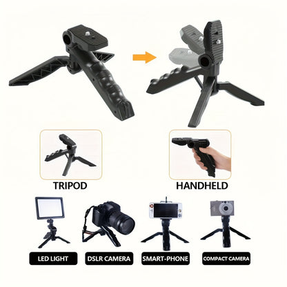 Portable live streaming tripod kit with square light, tripod stand, and microphone, designed for one-person operation and compatible with external cameras and devices.