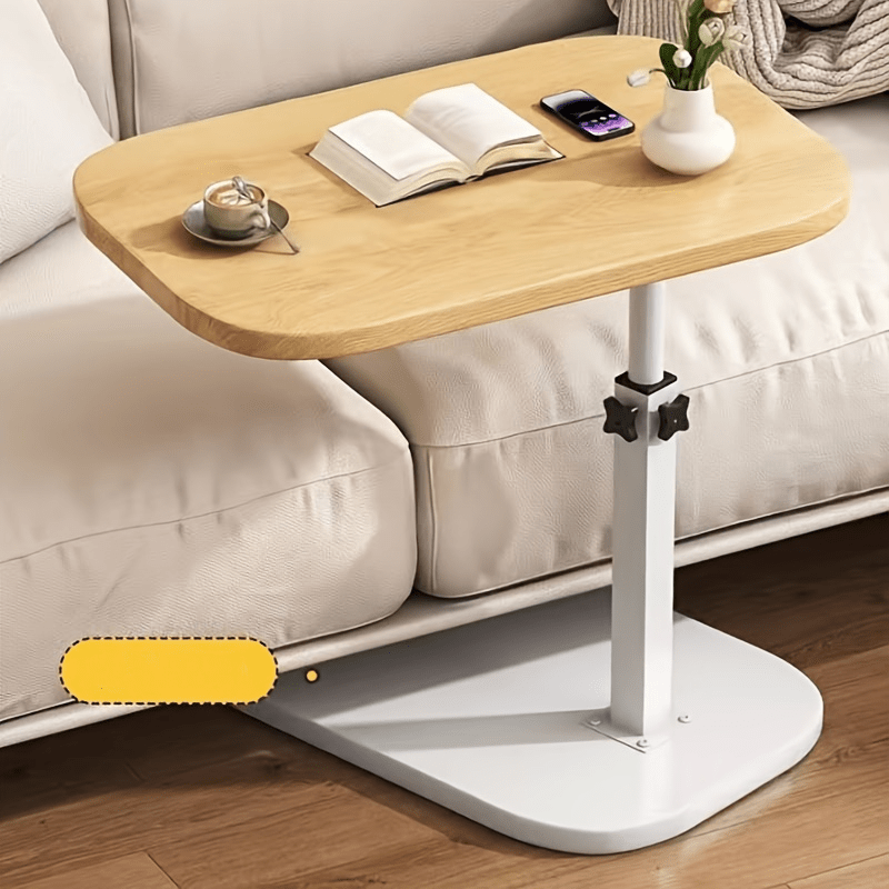 Versatile Side Table with Adjustable Height - Made with Durable Engineered Fiberboard, Non-Wood Materials for Portability and Space-Saving Design in Living Rooms, Bedrooms, and Offices - No Electricity Required