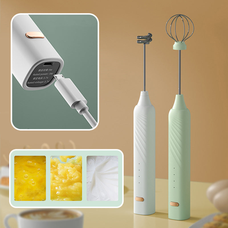 USB Rechargeable Portable High-Speed Electric Milk Frother - Handheld Mixer for Coffee & Beverages, Made with ABS Material