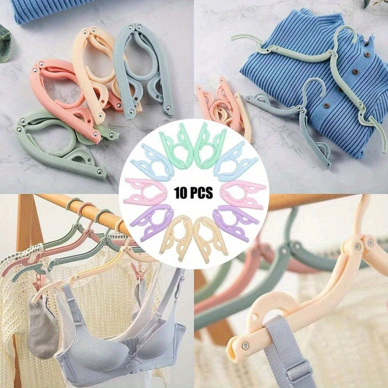 10pc Portable Folding Travel Hangers - Essential Cruise Accessories, Space-Saving Clothes Drying Racks