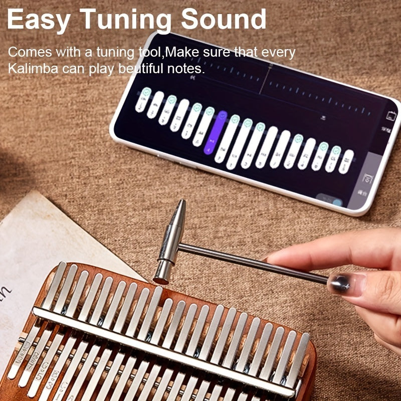 17 key thumb piano with retro style, learning guide, and tuning hammer - perfect for beginners and gifting on special occasions like birthdays, Thanksgiving, Valentine's Day, and Mother's