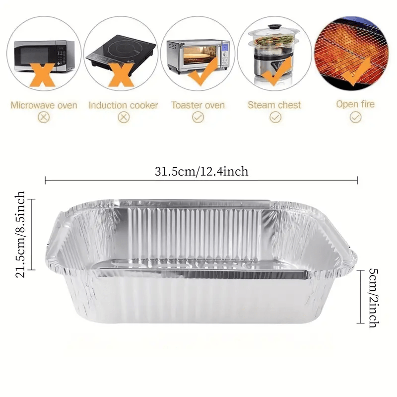 Aluminum Foil Trays with Lids perfect for Baking, Cooking, Camping, Traveling, and BBQ - available in a range of sizes, sturdy and reliable