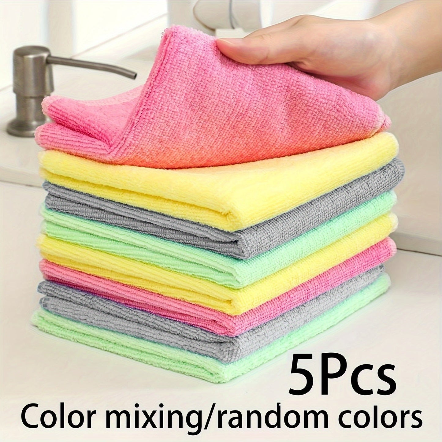 5 to 10 pieces of Kitchen Wipes, these Reusable Cleaning Cloths are Oil-Free and versatile. Use them as Dish Cloths or Multi-Purpose Cleaning Towels for various household chores. They are durable and absorbent, making it easy to remove stains and grease.