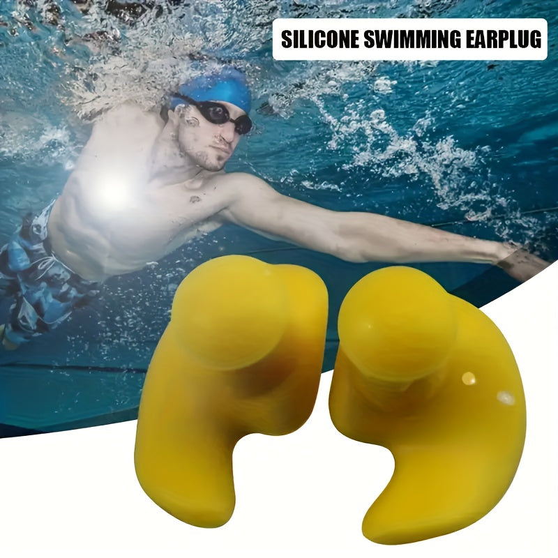 Soft and durable silicone earplugs for swimming and sound blocking.