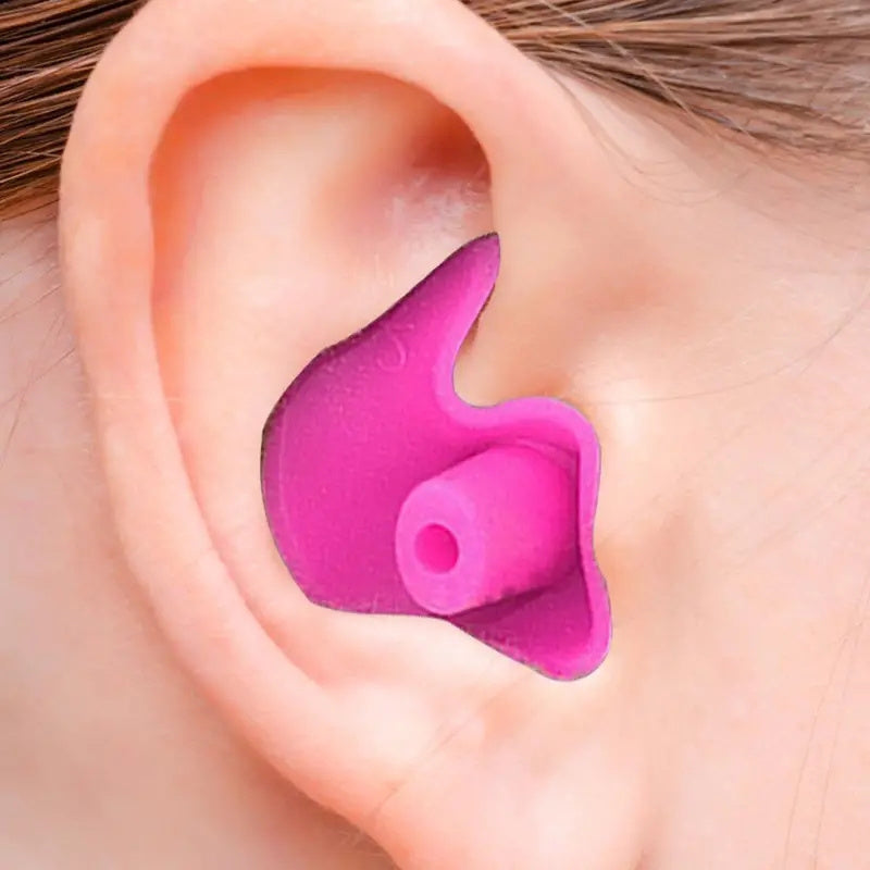 Soft and durable silicone earplugs for swimming and sound blocking.