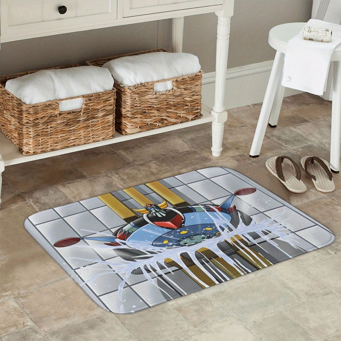 Goldrake Bath Non-Slip Doormat - Durable Polyester Mat for Home Decor, Bedroom, and Christmas - Easy to Clean, 1 piece