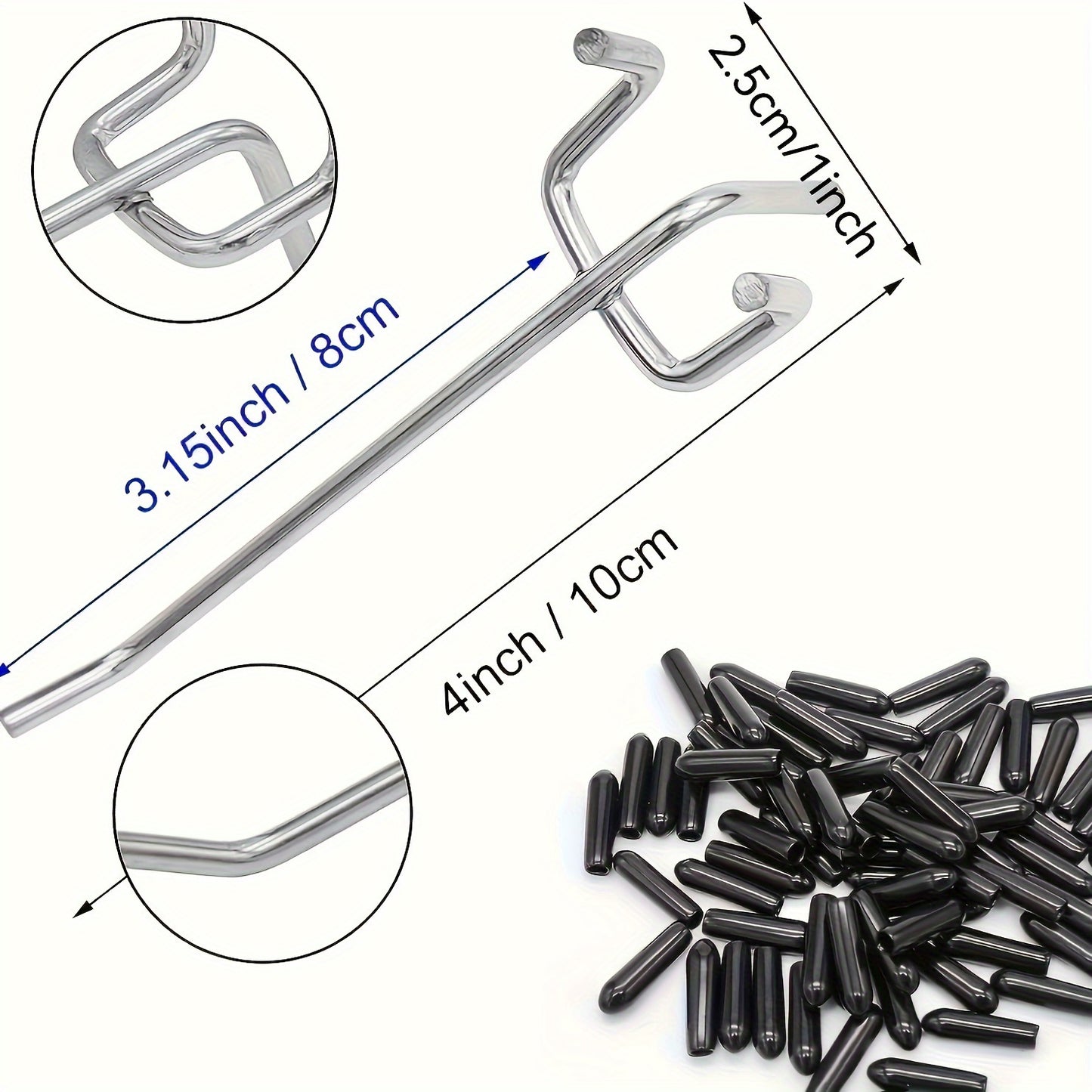 60 комплектов крючков из нержавеющей стали повышенной прочности для организации гаража и офиса, а также хранения инструментов.