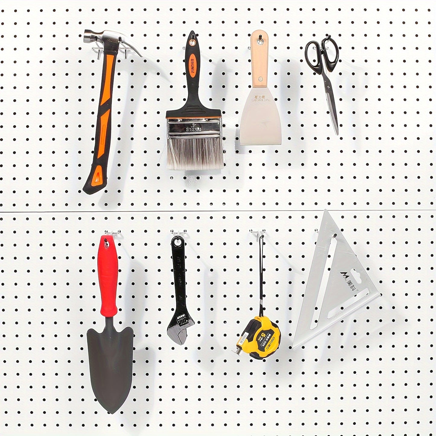 60 sets of heavy-duty stainless steel pegboard hooks for garage and office organization and tool storage.