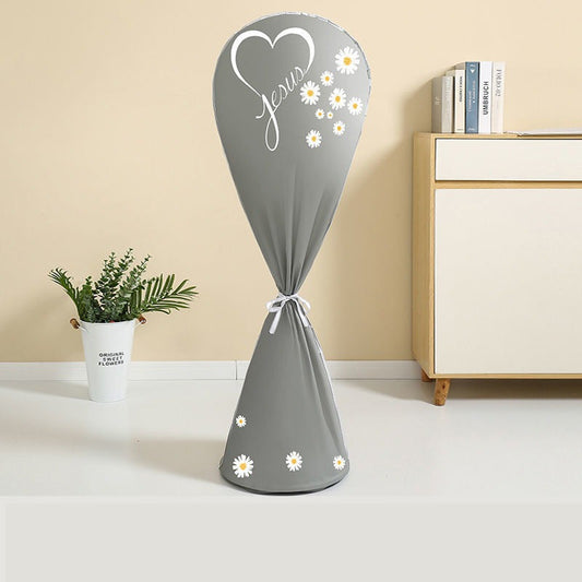 Protect your floor standing fan with this minimalist style dust cover. Made from plastic, it features a universal fit and daisy design. Keep your fan moisture-proof and dustproof, extending its lifespan and making it suitable for winter storage.