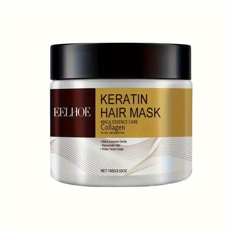 1pc Unisex Adult Keratin Hair Mask with Collagen and Coconut Oil - Deep Nourishing Treatment for Normal Hair.