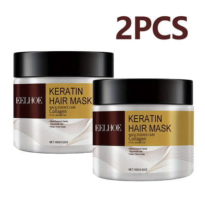 2-Pack of Keratin Hair Mask with Collagen - 100g Each, Coconut Treatment for Nourished, Frizz-Free Hair