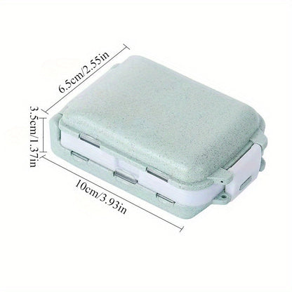 Fashionable sealed small medicine box with three layers, foldable design featuring three sections and 8 compartments, compact mini storage box.