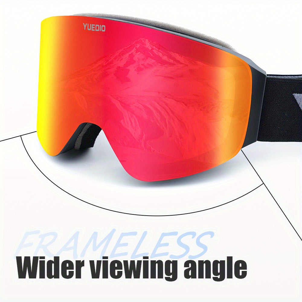 YUEDIO Premium Anti-Fog Ski Goggles with Magnetic Dual-Layer Frame for Snowboarding and Skiing