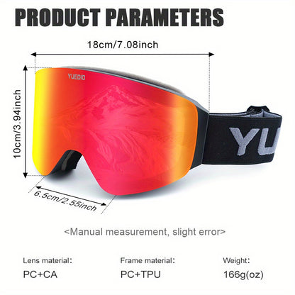 YUEDIO Премиум лыжные очки против запотевания с магнитной двухслойной рамкой для сноуборда и лыж