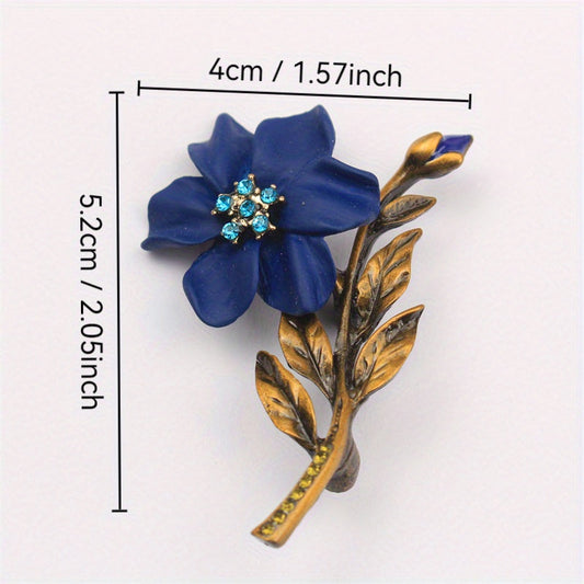 Chic Rhinestone Flower Brooch Pin with Vintage Flair, Stylish Fashion Statement Piece, Unique Irregular Shape, Perfect for Parties, Travel, or Everyday Outfits, Adds a Touch of Elegance and Personal Style, Ideal for Decorating Clothing, Bags, and Hats.