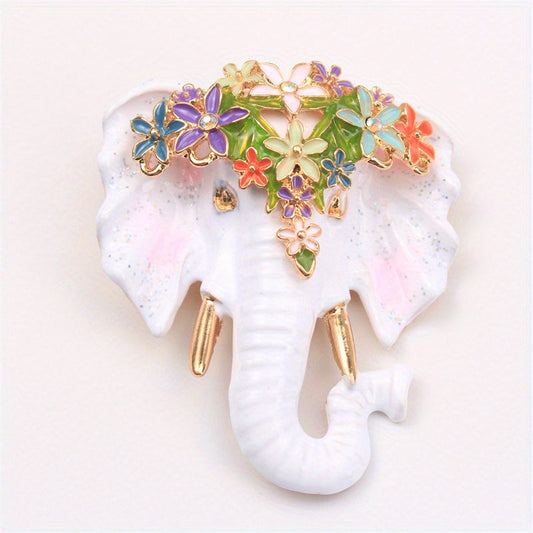 Elegant Retro Luxury Enamel Elephant Brooch Pin for Women - Perfect for Travel, Parties, and Daily Wear