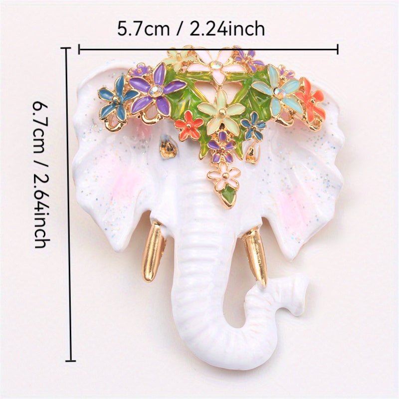 Elegant Retro Luxury Enamel Elephant Brooch Pin for Women - Perfect for Travel, Parties, and Daily Wear