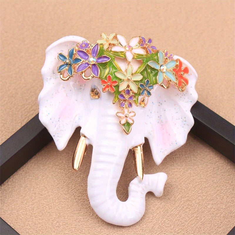 Elegant Retro Luxury Enamel Elephant Brooch Pin for Women - Perfect for Travel, Parties, and Daily Wear