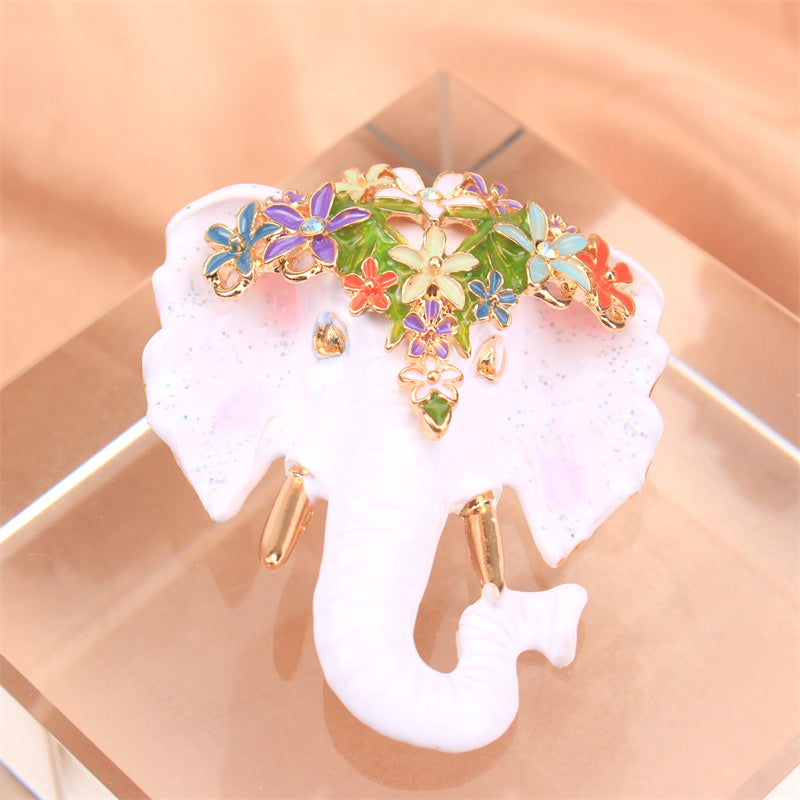 Elegant Retro Luxury Enamel Elephant Brooch Pin for Women - Perfect for Travel, Parties, and Daily Wear