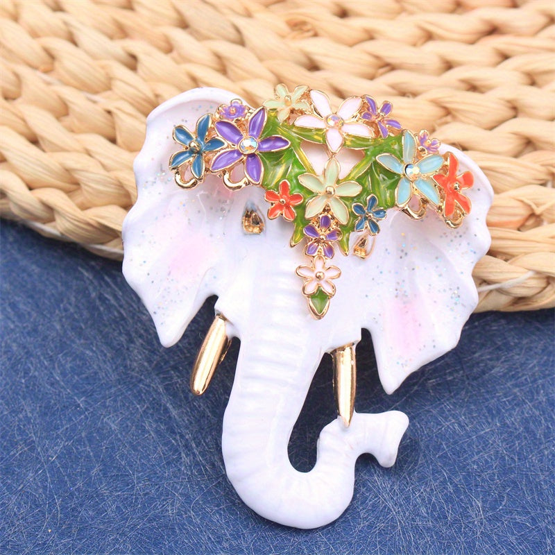 Elegant Retro Luxury Enamel Elephant Brooch Pin for Women - Perfect for Travel, Parties, and Daily Wear