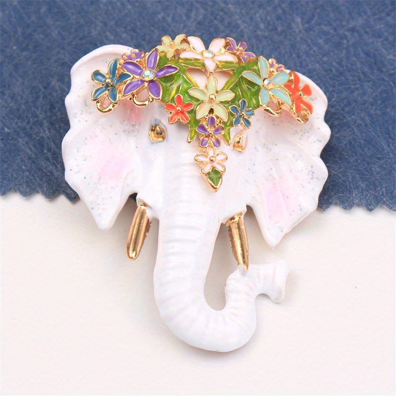 Elegant Retro Luxury Enamel Elephant Brooch Pin for Women - Perfect for Travel, Parties, and Daily Wear