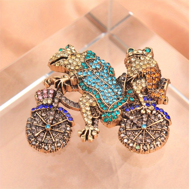 Elevate your style with this exquisite Rhinestone Frog Brooch Pin. Its unique irregular shape and dazzling rhinestones make it a perfect accessory for daily wear, parties, and travel. Add a touch of charm to your clothing, bags, and hats with this