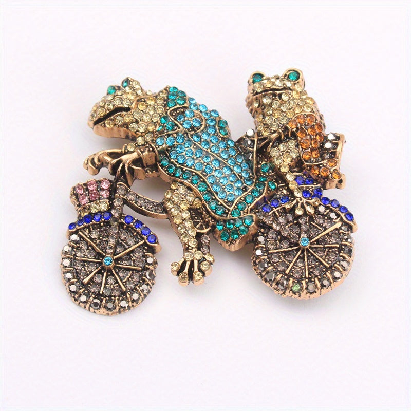 Elevate your style with this exquisite Rhinestone Frog Brooch Pin. Its unique irregular shape and dazzling rhinestones make it a perfect accessory for daily wear, parties, and travel. Add a touch of charm to your clothing, bags, and hats with this