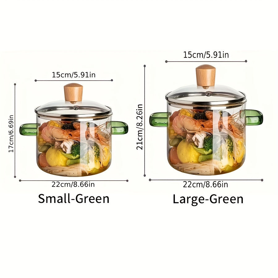 Top-Quality Borosilicate Glass Cookware Set - Strong, Transparent, Versatile Pots with Lids & Comfortable Handles for Cooking Various Dishes - Suitable for Electric Stoves, Resistant to High Heat, Safe for Health, and Easy to Clean in Dishwasher; Popular