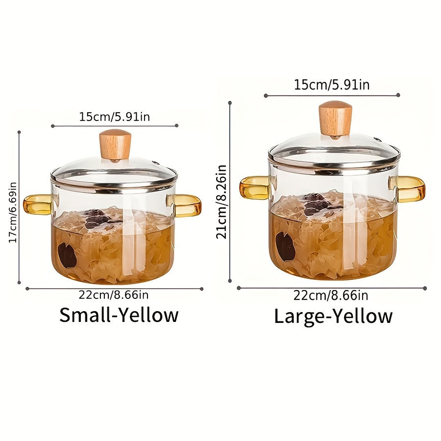 Top-Quality Borosilicate Glass Cookware Set - Strong, Transparent, Versatile Pots with Lids & Comfortable Handles for Cooking Various Dishes - Suitable for Electric Stoves, Resistant to High Heat, Safe for Health, and Easy to Clean in Dishwasher; Popular