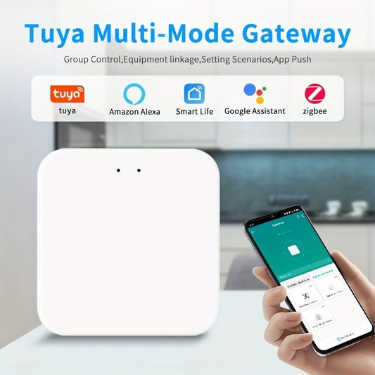 Tuya 3.0 Gateway Hub with Zigbee & BLE Mesh, USB powered, 36V voltage, wireless connectivity, works with Alexa & Google Assistant.