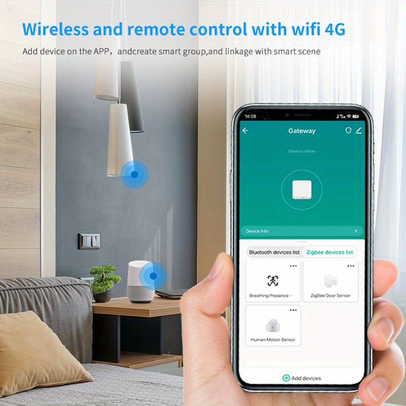 Tuya 3.0 Gateway Hub with Zigbee & BLE Mesh, USB powered, 36V voltage, wireless connectivity, works with Alexa & Google Assistant.