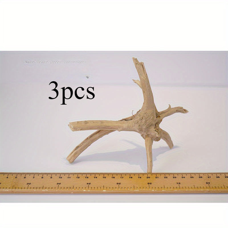 3-piece Natural Rhododendron Root Aquarium Decor - Real Wood Fish Tank Accessories