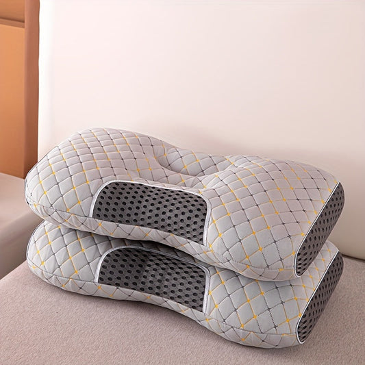 Get a set of 2 Multifunctional One Night Sleep Massage Pillows with Area Support and Medium Soft Polyester Fiber - Perfect for Sofa, Office, Bed, and Camping. Makes for a great All Seasons Gift Blanket.