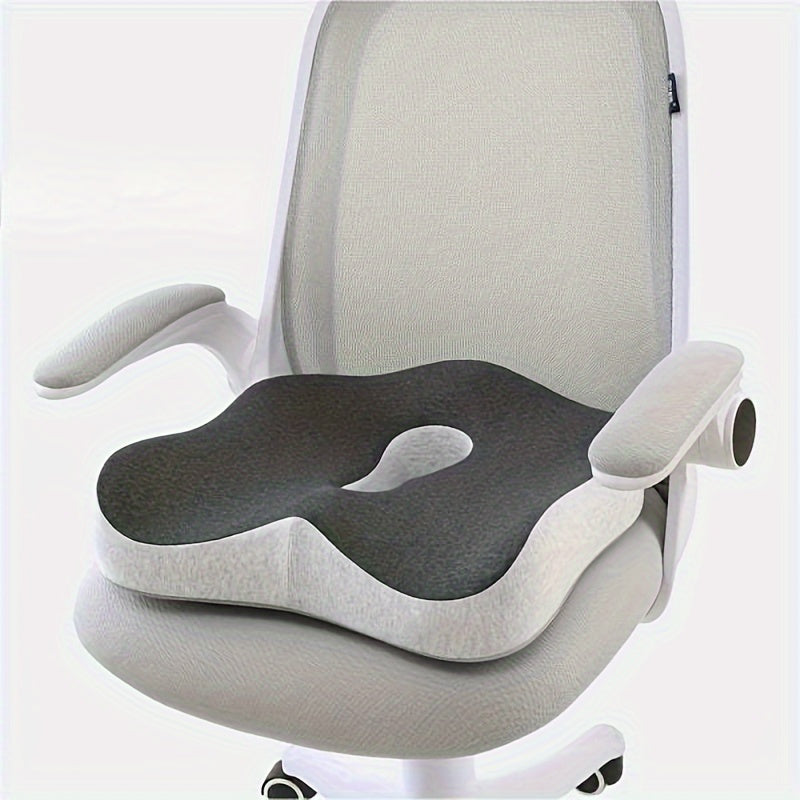 Lumbar cushion for office seat and chair with memory foam for sedentary use.