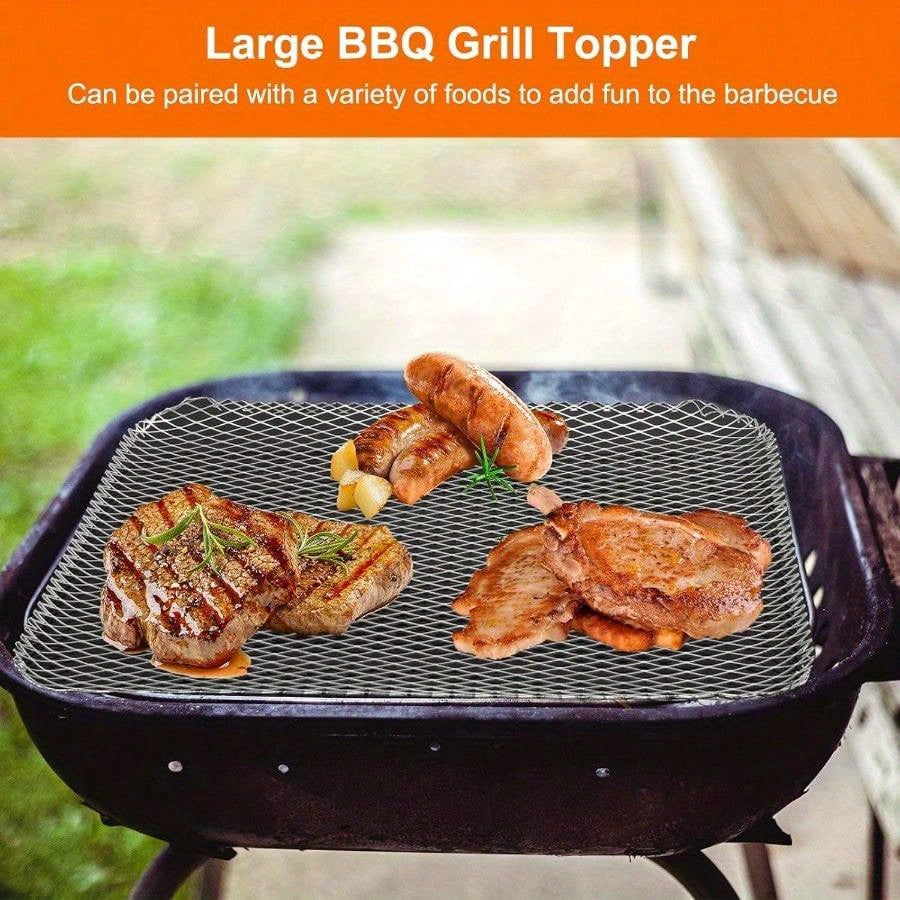 20 pieces of non-stick BBQ grill mesh mats and disposable grill pans for BBQ.