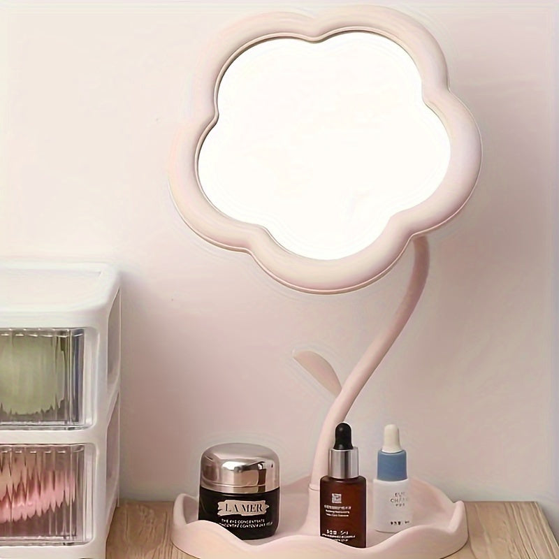 Stylish Vanity Mirror with High Definition Glass & Height-Adjustable Stand - Ideal for Makeup Vanity, Jewelry Organizer, Odorless, Durable Plastic Frame