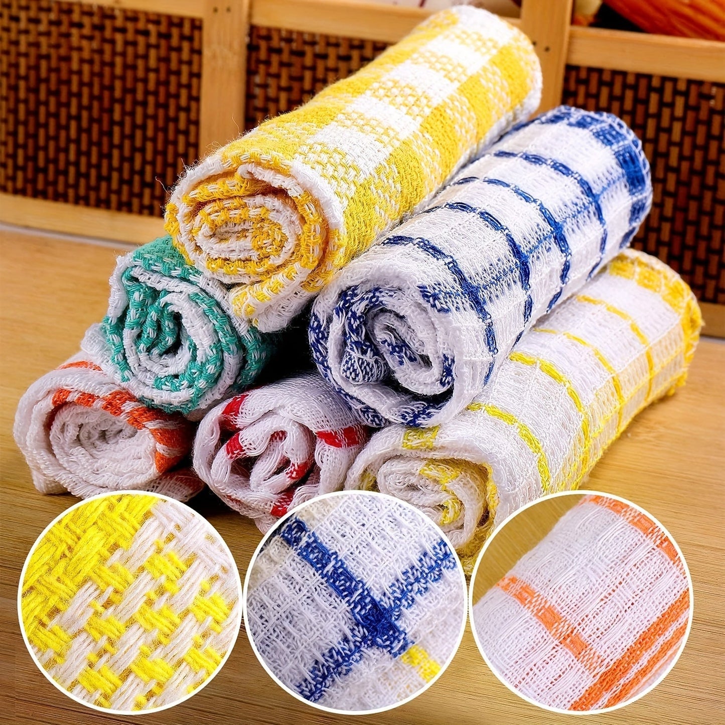 Set of 12 Ultra-Absorbent Microfiber Dish Cloths - Fast Drying, Waffle Weave Kitchen Towels for Cleaning at Home or on-the-Go